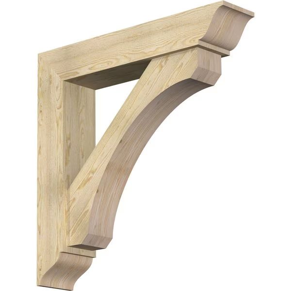 Legacy Traditional Rough Sawn Bracket w/ Offset Brace, Douglas Fir, 8